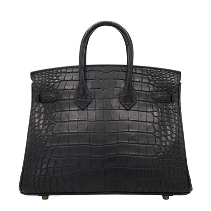 バーキン25　アリゲーターマット　ブラック　GP　K刻印