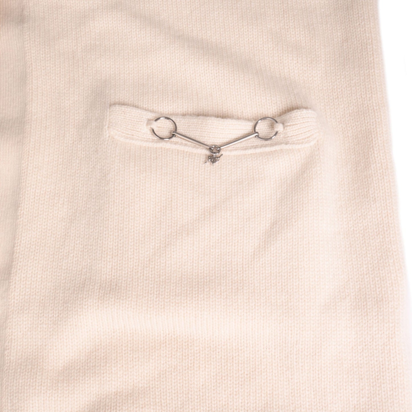 ロングカーディガン　カシミア　ホワイト　38