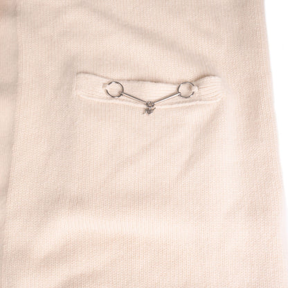 ロングカーディガン　カシミア　ホワイト　38