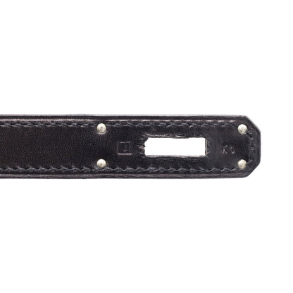 Kelly 32 box calf black ruthenium hardware □J engraved