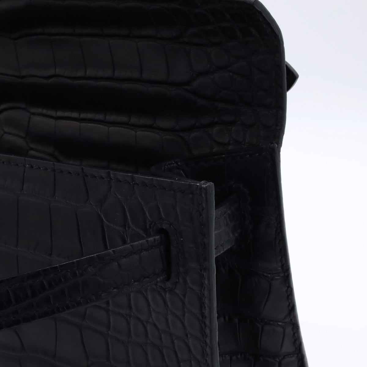Pochette Kelly Alligator Matte Black SS WStamp