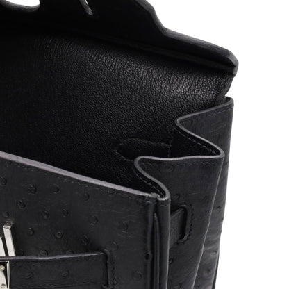 Birkin 35 Ostrich Black SS □JStamp