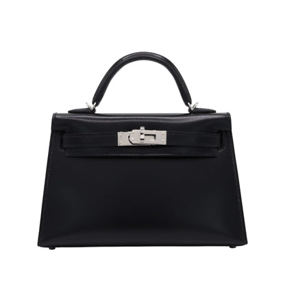 Mini Kelly 2 Box Calf Black SS K Stamp