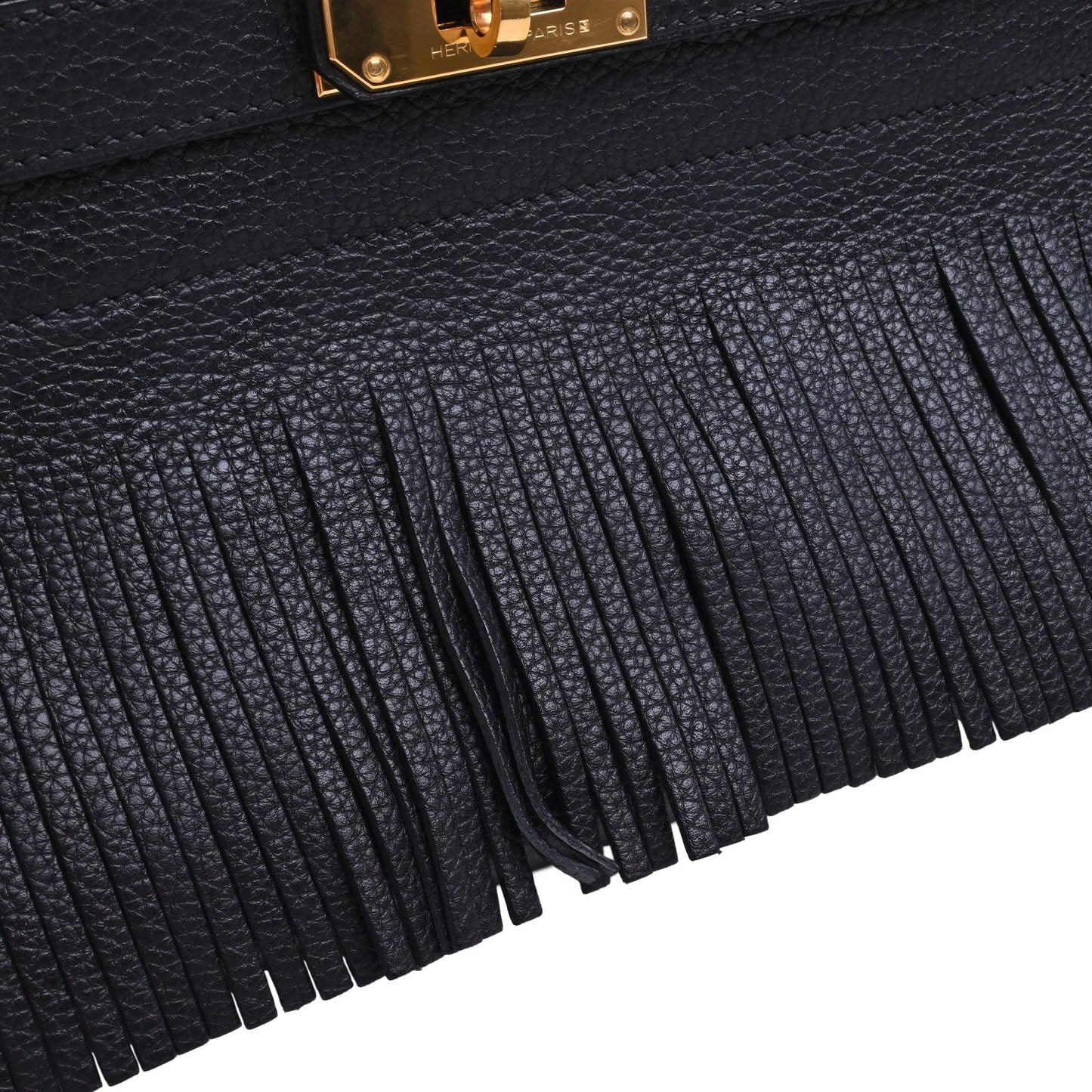Shoulder Kelly Fringe Togo Black GP □M engraved