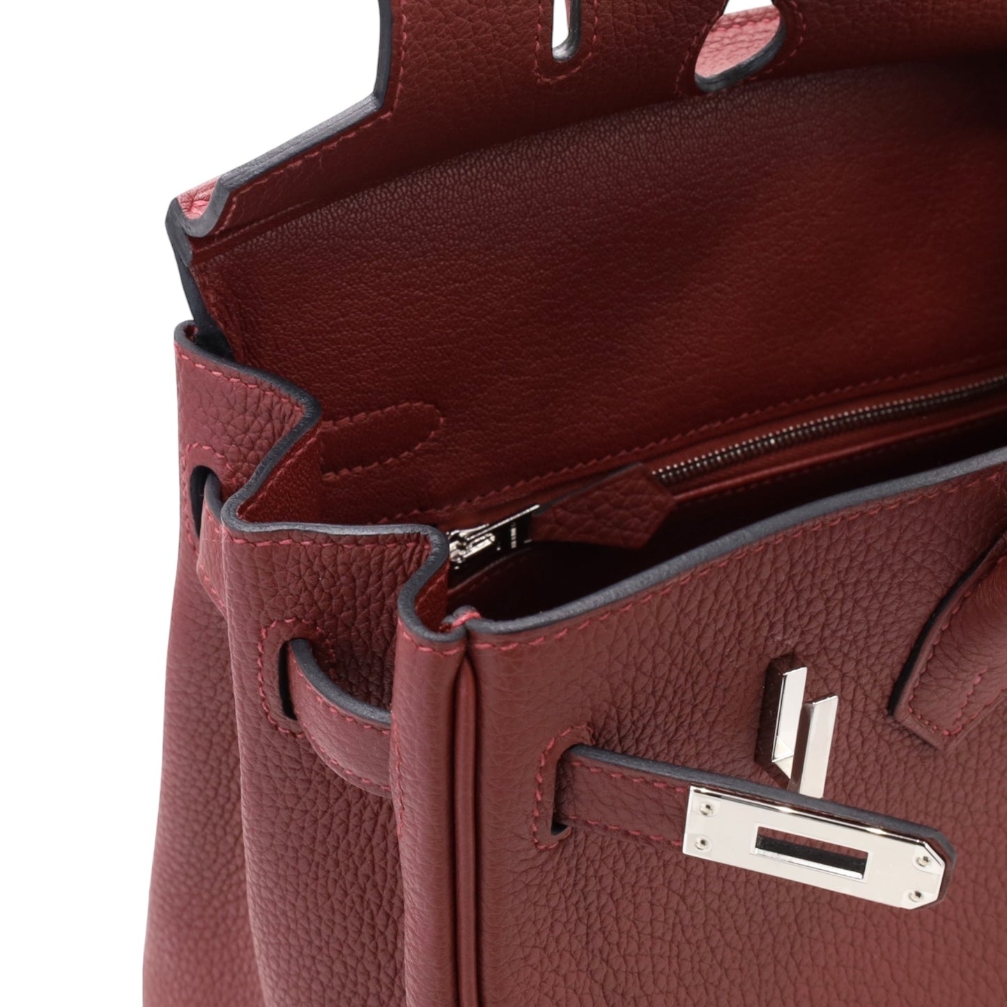 Birkin 25 Togo Rouge Ash SS K stamp