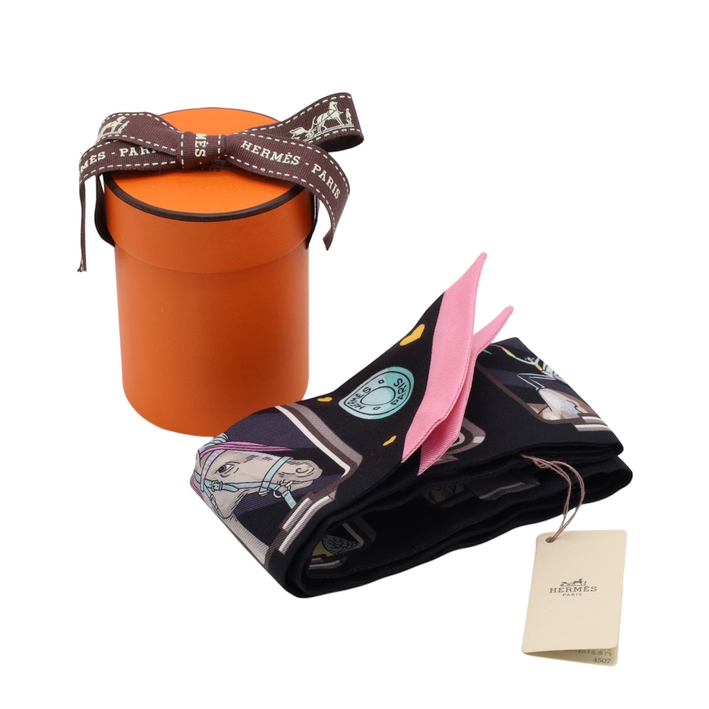 ツイリー　エルメス・ストーリー　シルク　ブラック