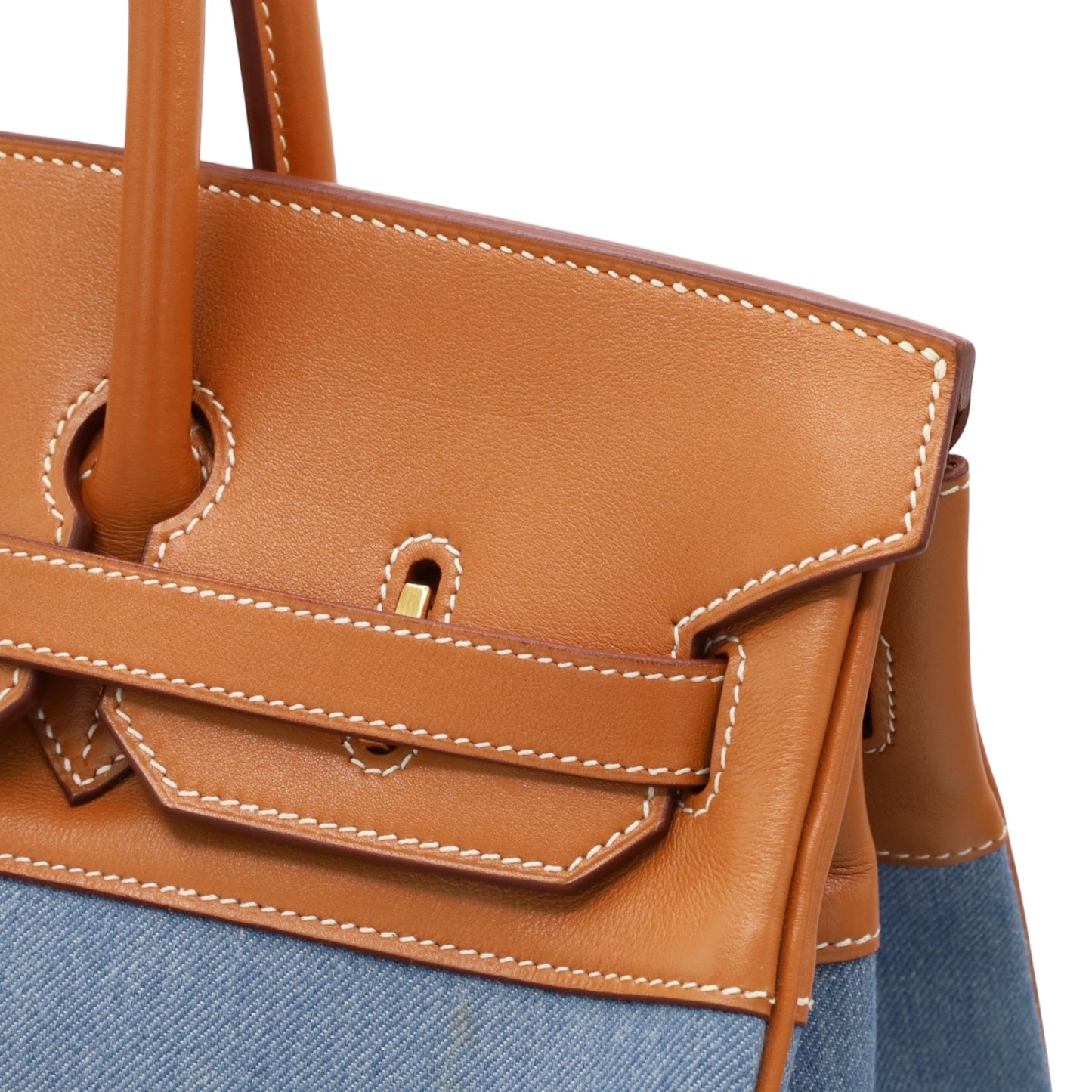 Birkin 35 Gulliver Toile Jean Gold Blue Indigo GP □BStamp