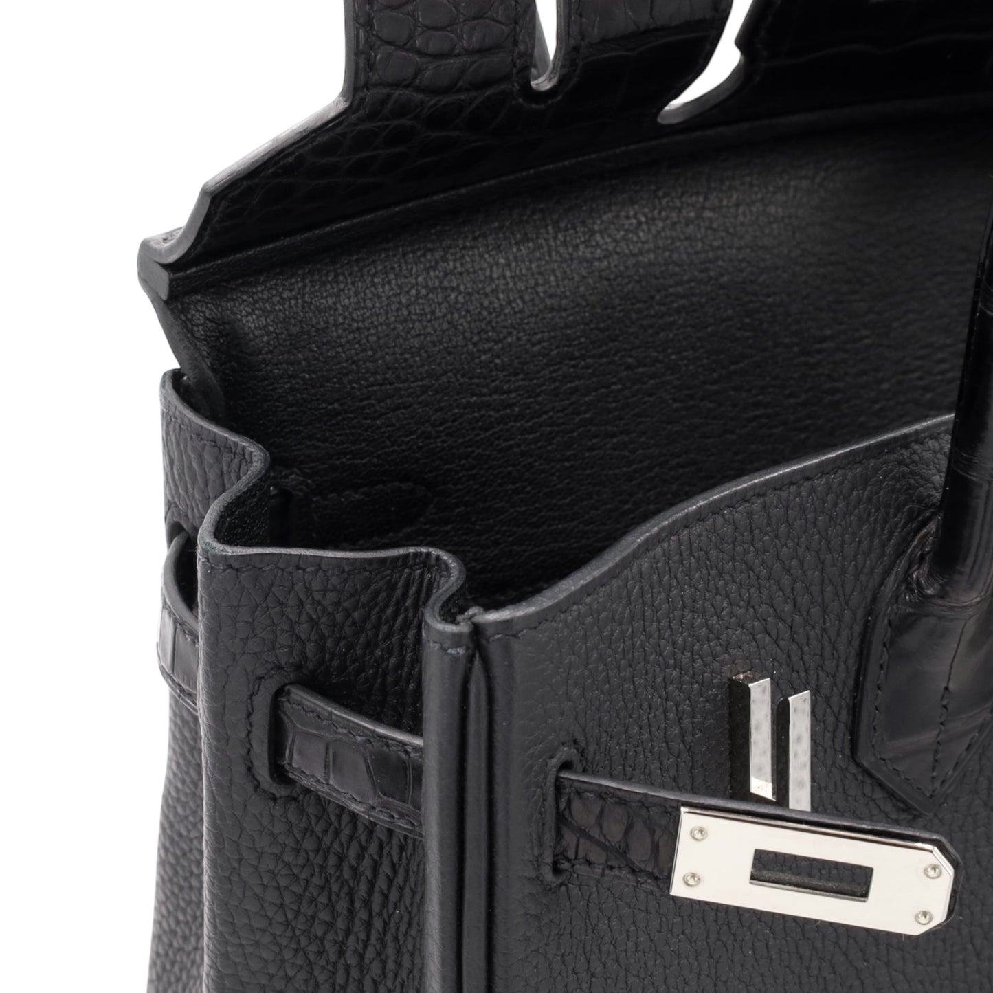 Birkin 25 Touch Alligator Togo Black SS UStamp