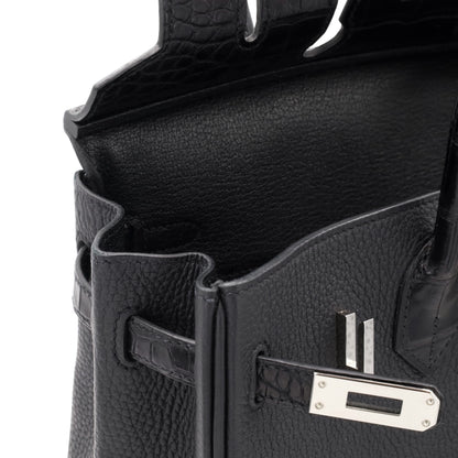 Birkin 25 Touch Alligator Togo Black SS UStamp