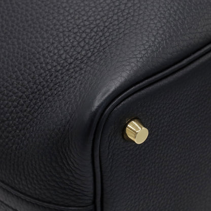 Picotin Lock PM Touch Torillon Clemence Alligator Black GP W Engraved