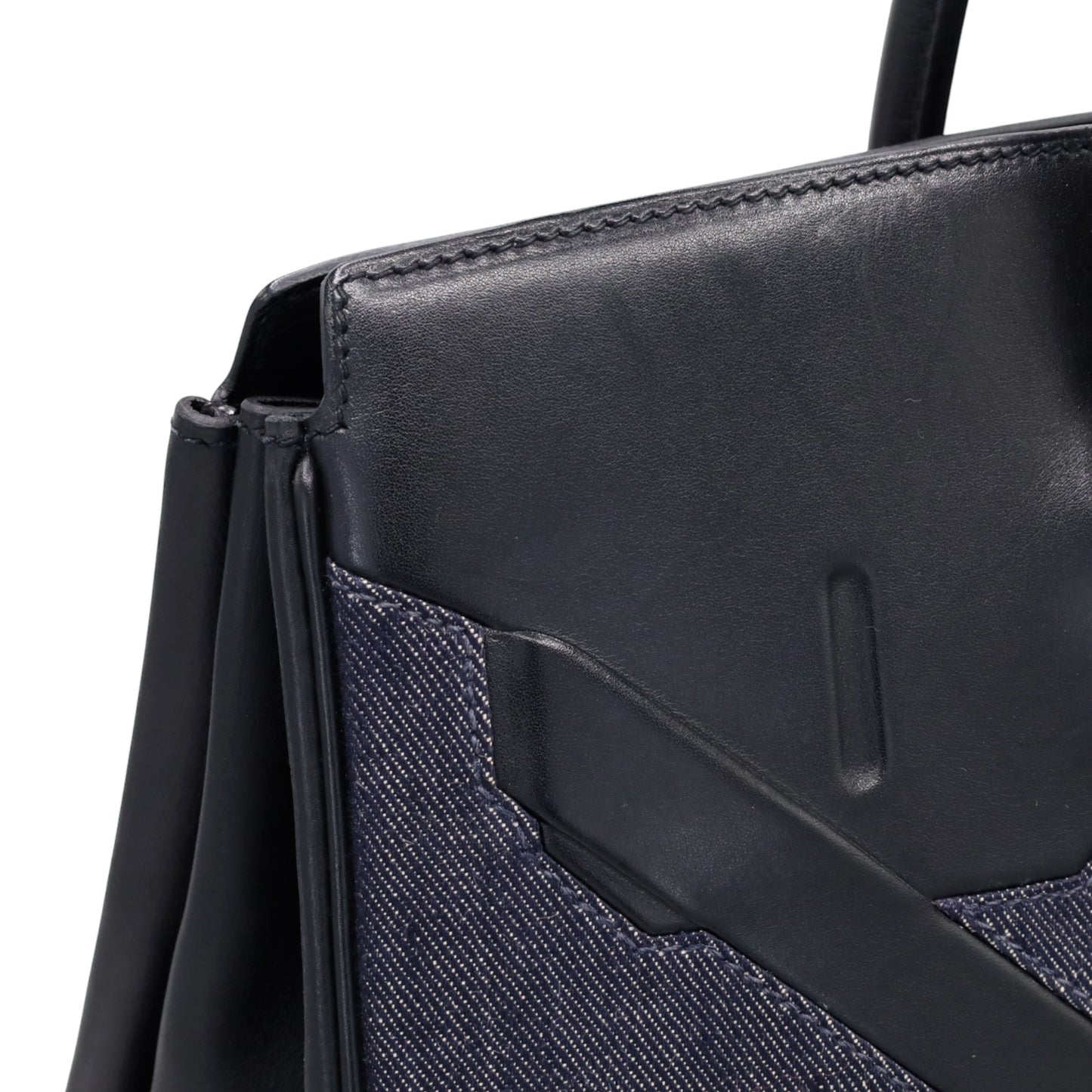 Shadow Birkin 35 Vaux Barenia 牛仔布黑色 SS □N 印章