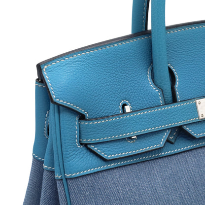 Birkin 30 Toile Jean Togo 蓝色牛仔裤 SS □F刻印