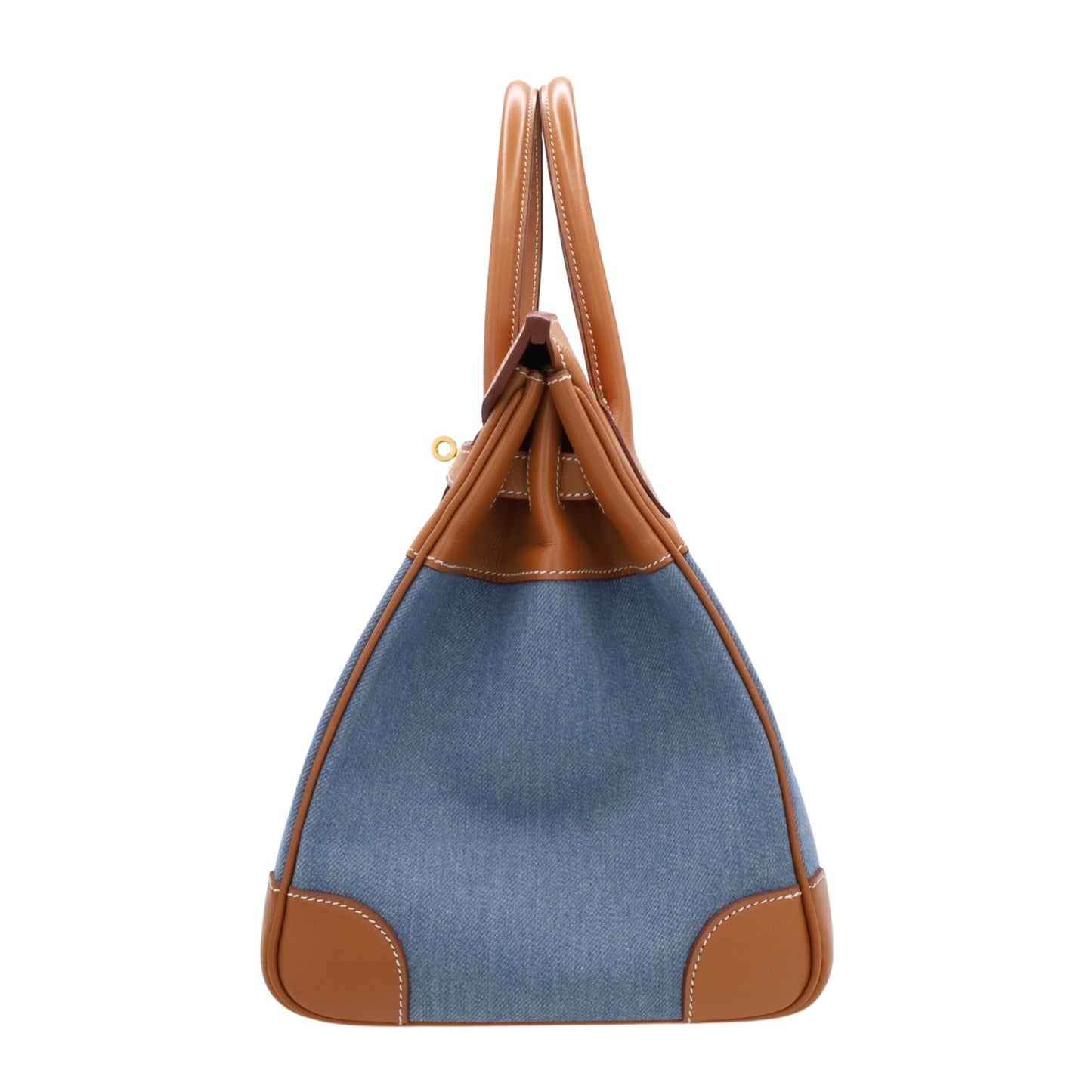 Birkin 35 Gulliver Toile Jean Gold Blue Indigo GP □BStamp