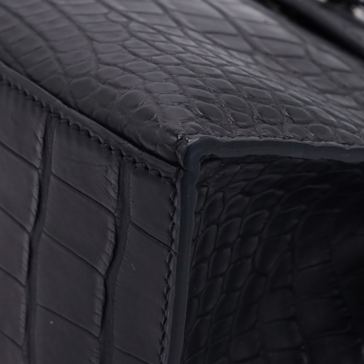 Pochette Kelly Alligator Matte Black SS WStamp