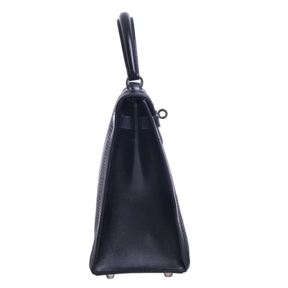 Kelly 25 Metal Crinorun Box Calf Black SS □C Engraved