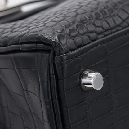 ケリー25　アリゲーターマット　ブラック　SS　K刻印