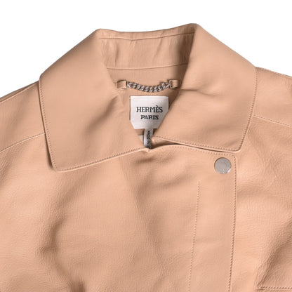 ライダースジャケット　ゴート　ベージュ　36