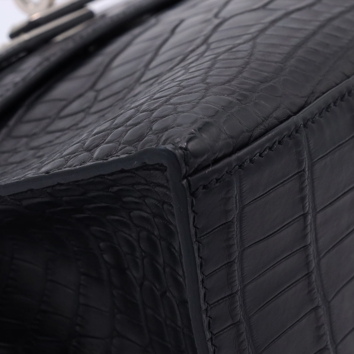 Pochette Kelly Alligator Matte Black SS WStamp