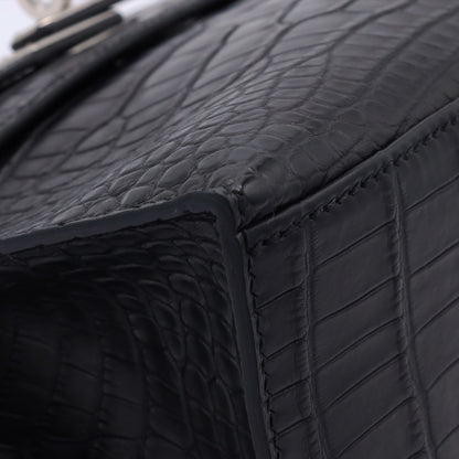 Pochette Kelly Alligator Matte Black SS WStamp