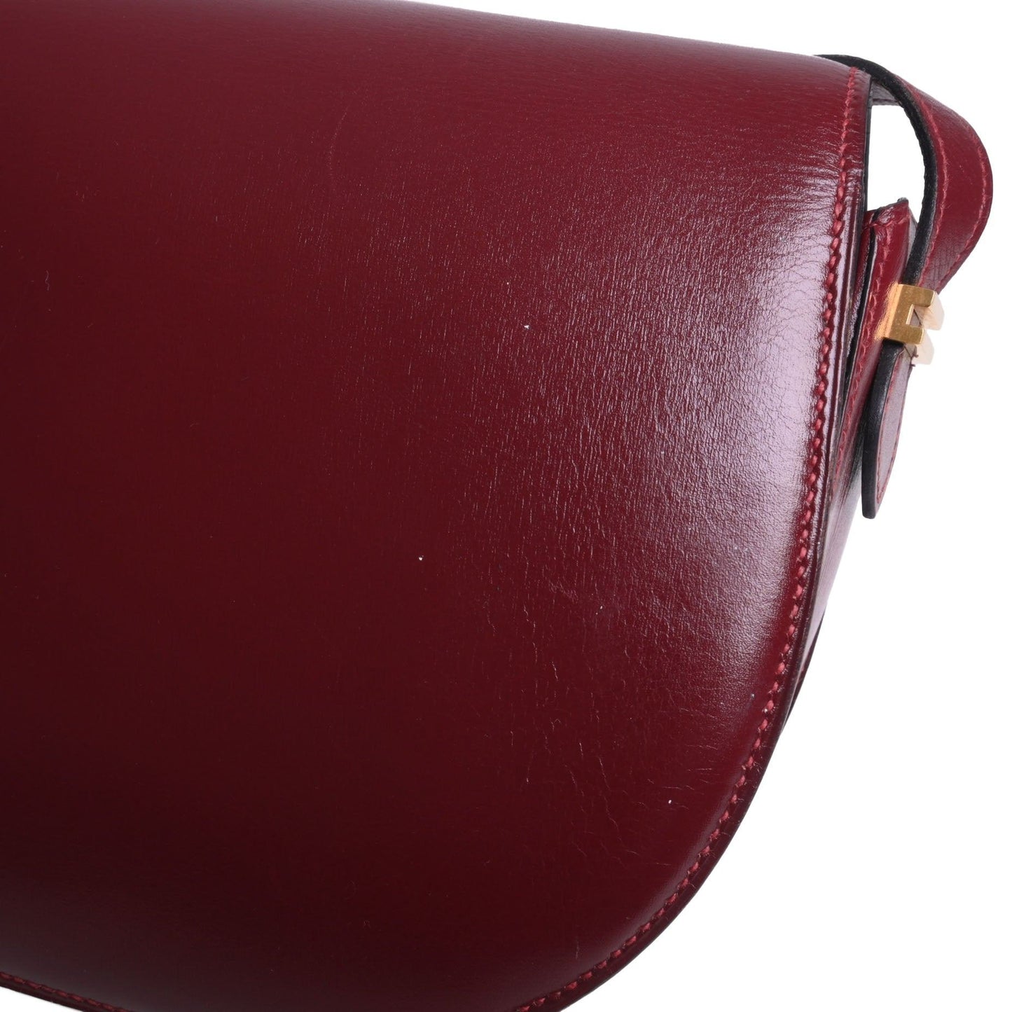 ヴィンテージショルダーバッグ　ボックスカーフ　ルージュアッシュ　GP　〇O刻印