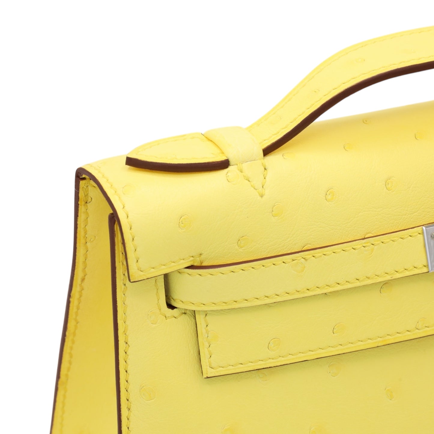 ポシェットケリー　オーストリッチ　ジョーヌシトロン　SS　K刻印