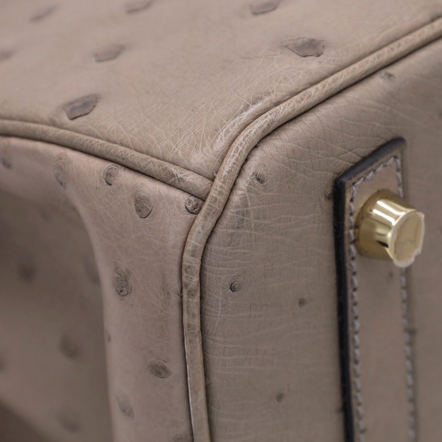 バーキン30　オーストリッチ　ムース　GP　□R刻印