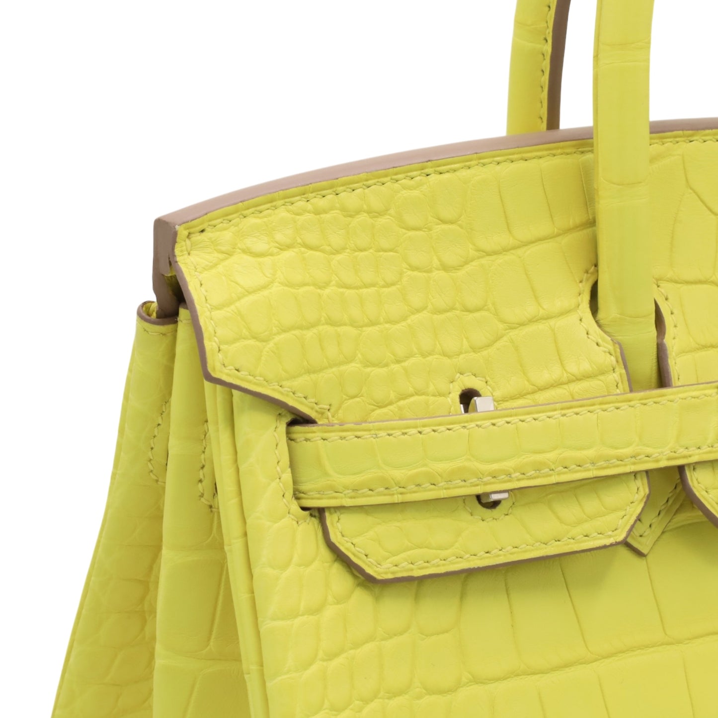 Birkin 25 Alligator Matte Lime SS WStamp