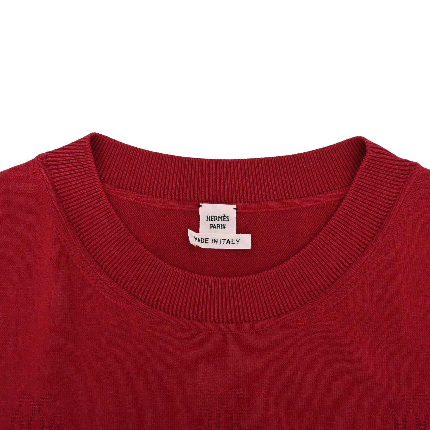 ニットワンピース　コットン　レッド　36