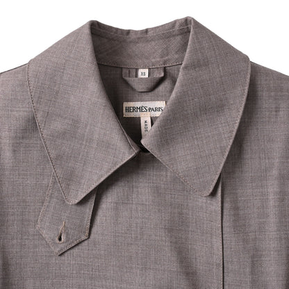 コート　マッキントッシュ　ウール　グレー　XS