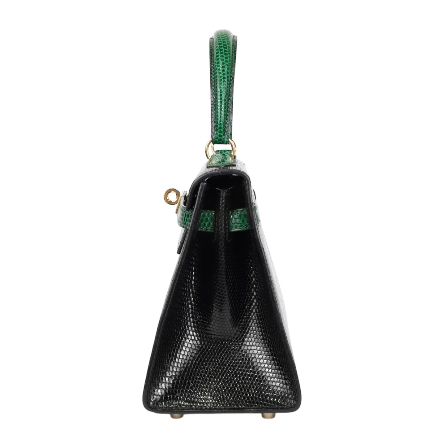 Mini Kelly Bicolor Lizard Black Green GP XX engraved