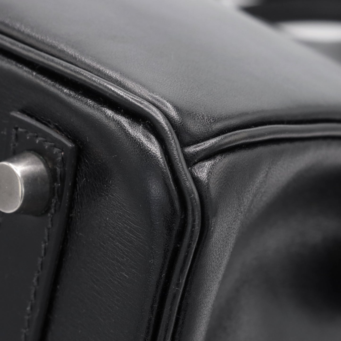 バーキン30　ボックスカーフ　ブラック　ルテニウム金具　□G刻印