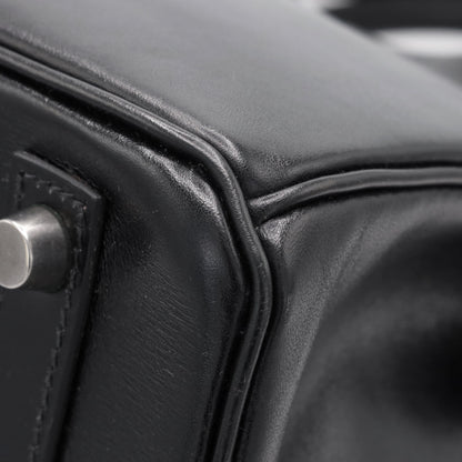 バーキン30　ボックスカーフ　ブラック　ルテニウム金具　□G刻印