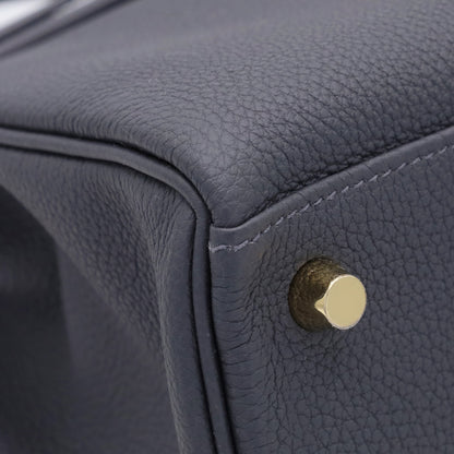 Kelly 25 Togo Ardoise Champagne Gold W engraved