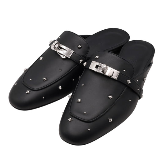 オズ　ミュール　サンダル　メドールスタッズ　ブラック　SS　36