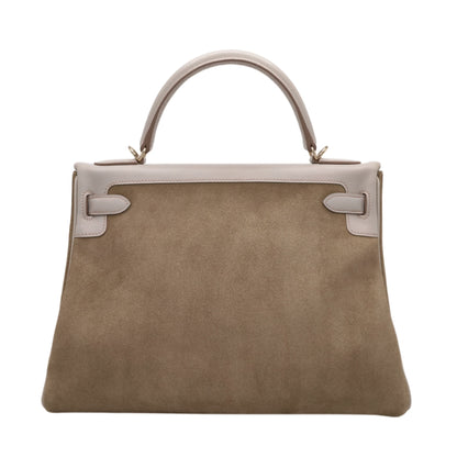 Kelly 32 Voever Color Grizzly Pearl Gray Champagne Gold Hardware □Q Stamp