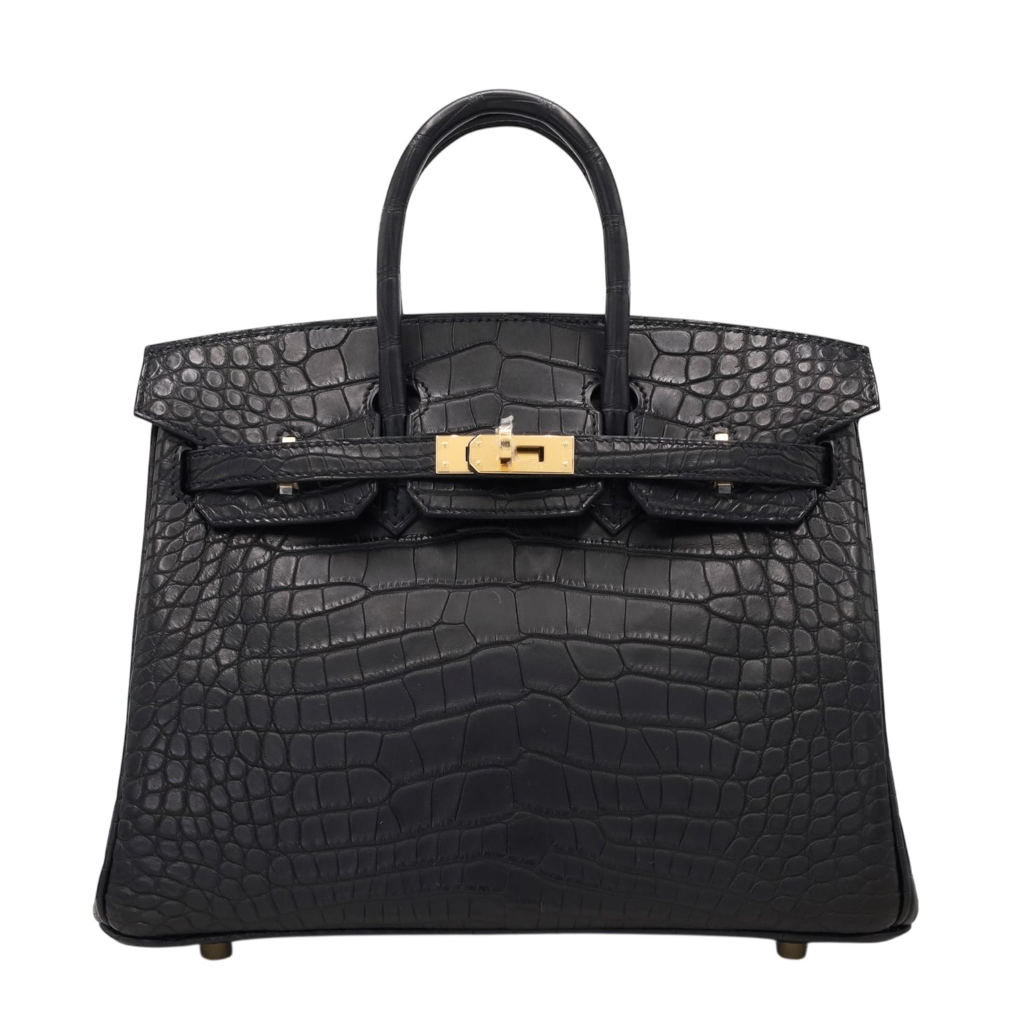 バーキン25　アリゲーターマット　ブラック　GP　K刻印