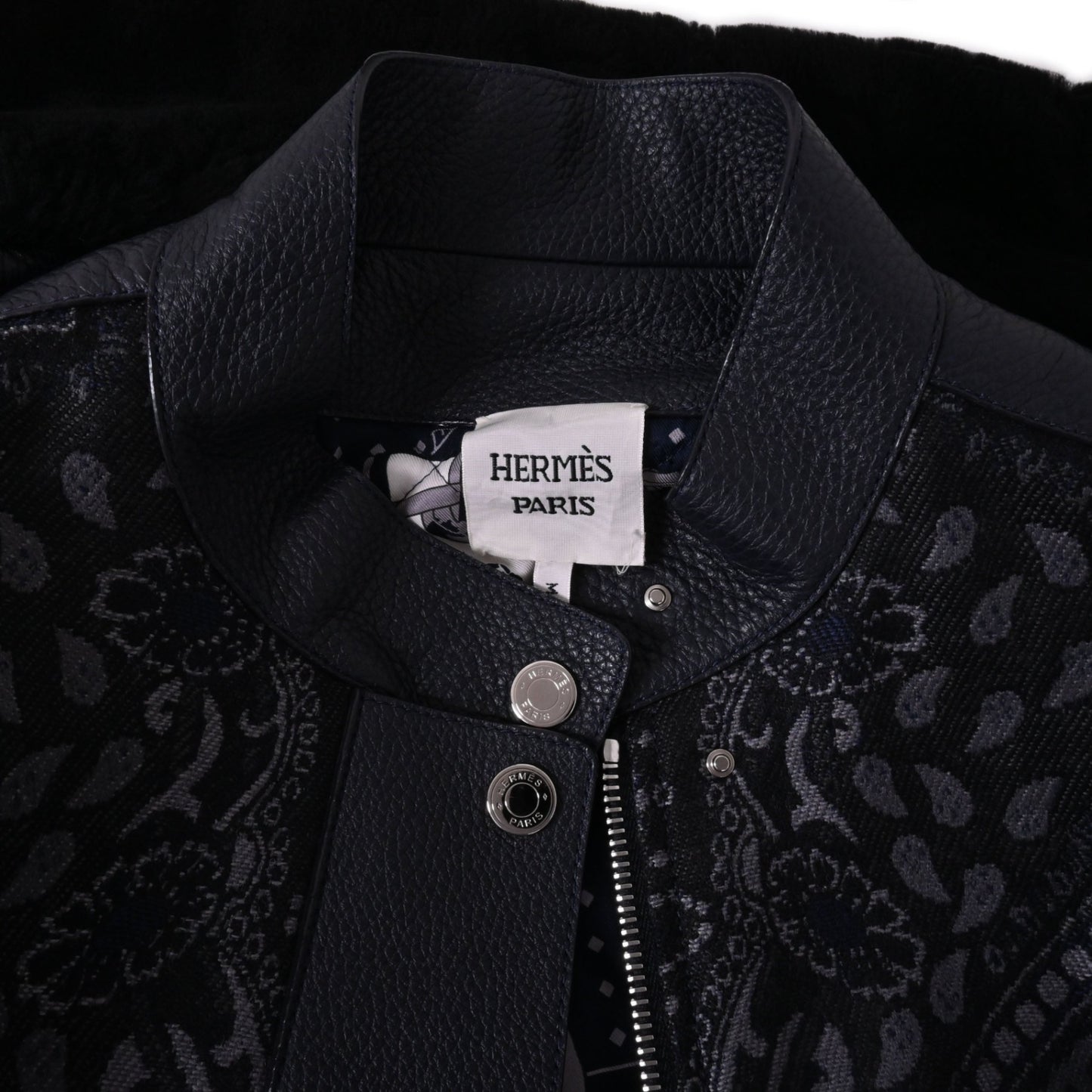 ブルゾン　レザージャケット&ジップベスト　レザー　ディア　ウール　ネイビー　36