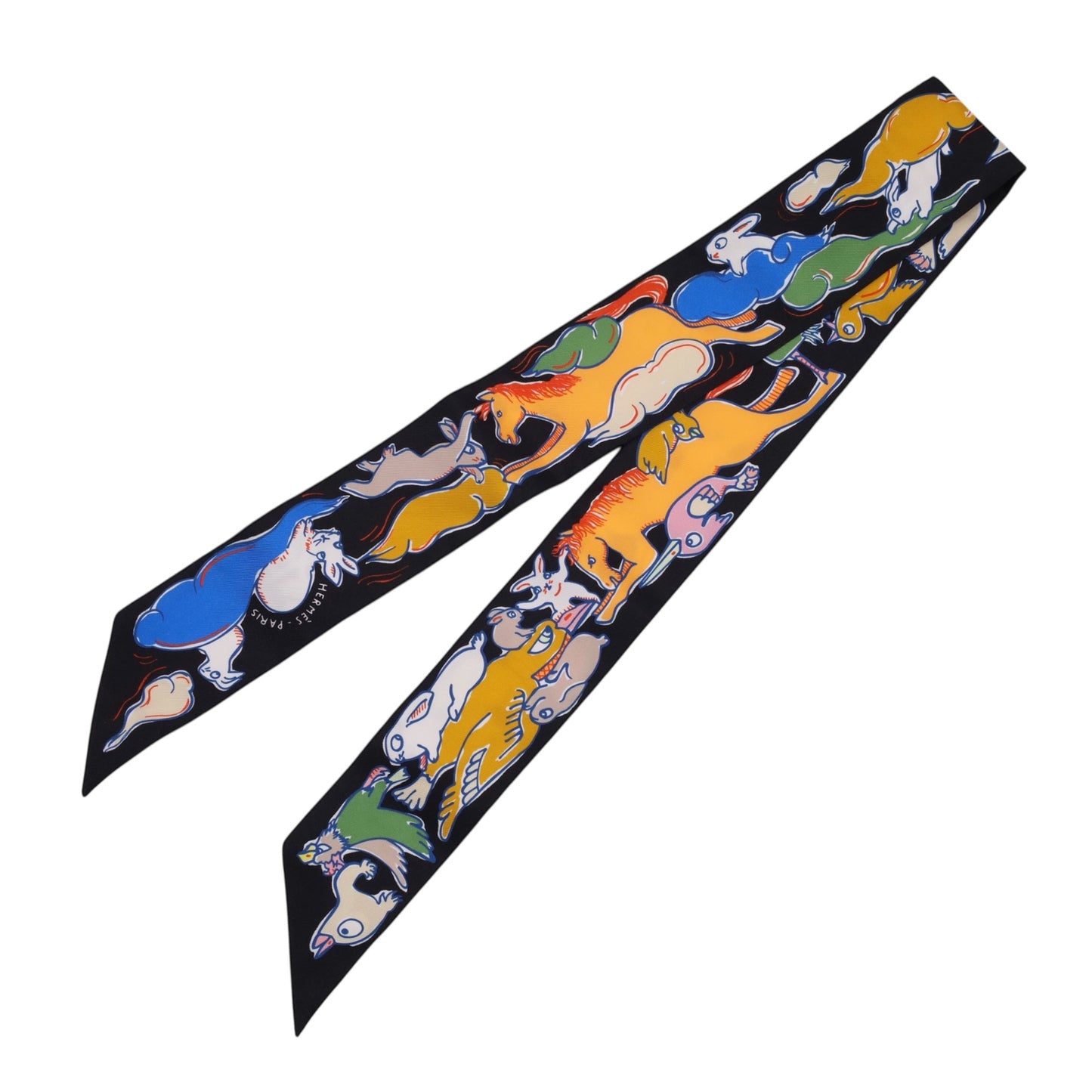 ツイリー　Mille et un Lapins　シルク　ブラック