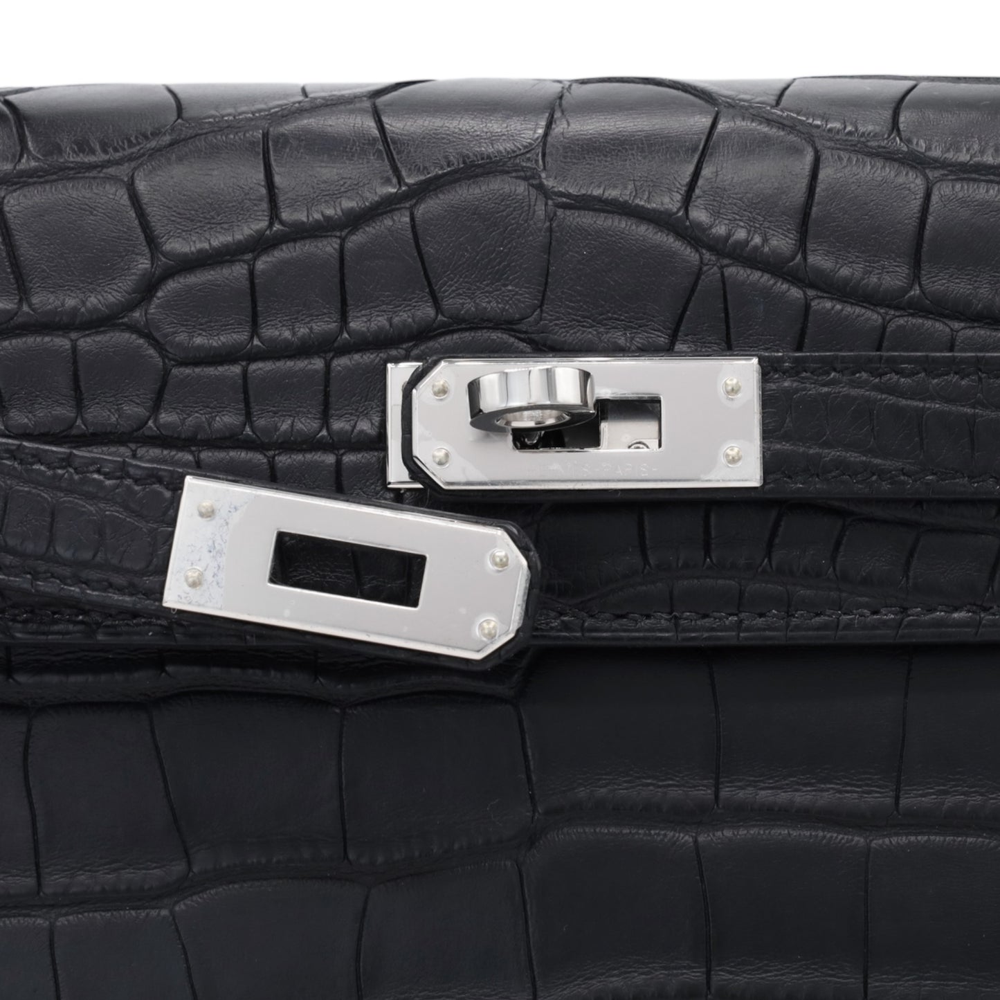 ケリー25　アリゲーターマット　ブラック　SS　K刻印