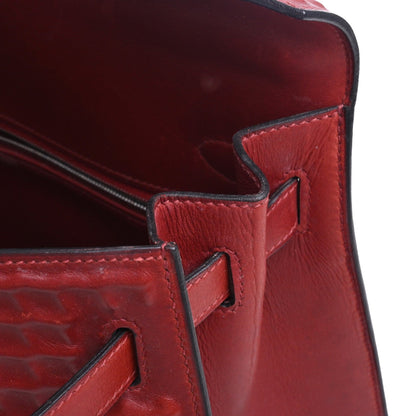 Kelly 32 Dewitch Waffle Box Calf Rouge Ash SS □G engraved