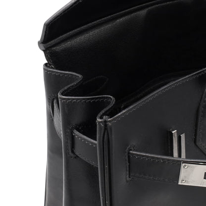 バーキン30　ボックスカーフ　ブラック　ルテニウム金具　□G刻印