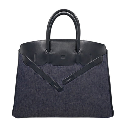 Shadow Birkin 35 Vaux Barenia 牛仔布黑色 SS □N 印章