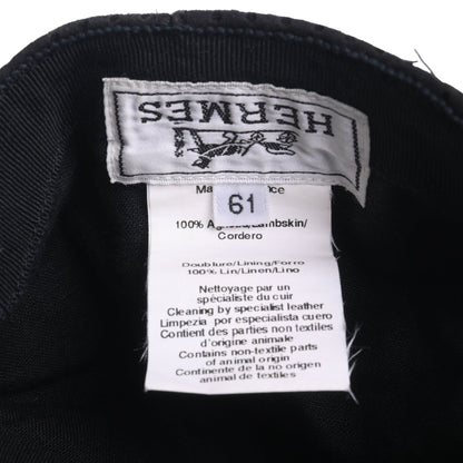 Jet Cap Punched Leather Black 61