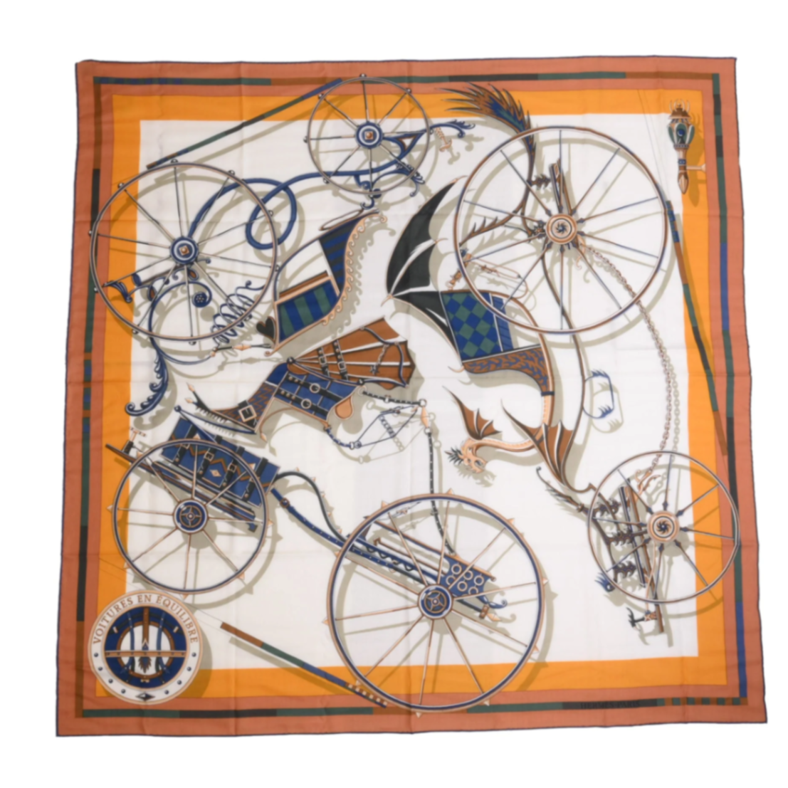 カレジェアン　精巧な馬車　カシミヤ　マルチカラー