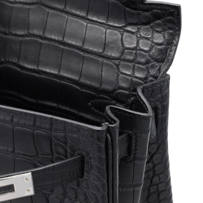 ケリー25　アリゲーターマット　ブラック　SS　K刻印