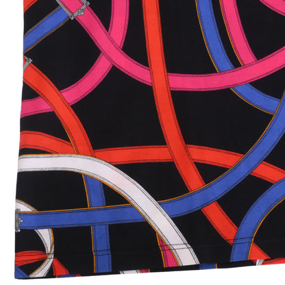 Tシャツ　コットン　マルチカラー　ブラック　38