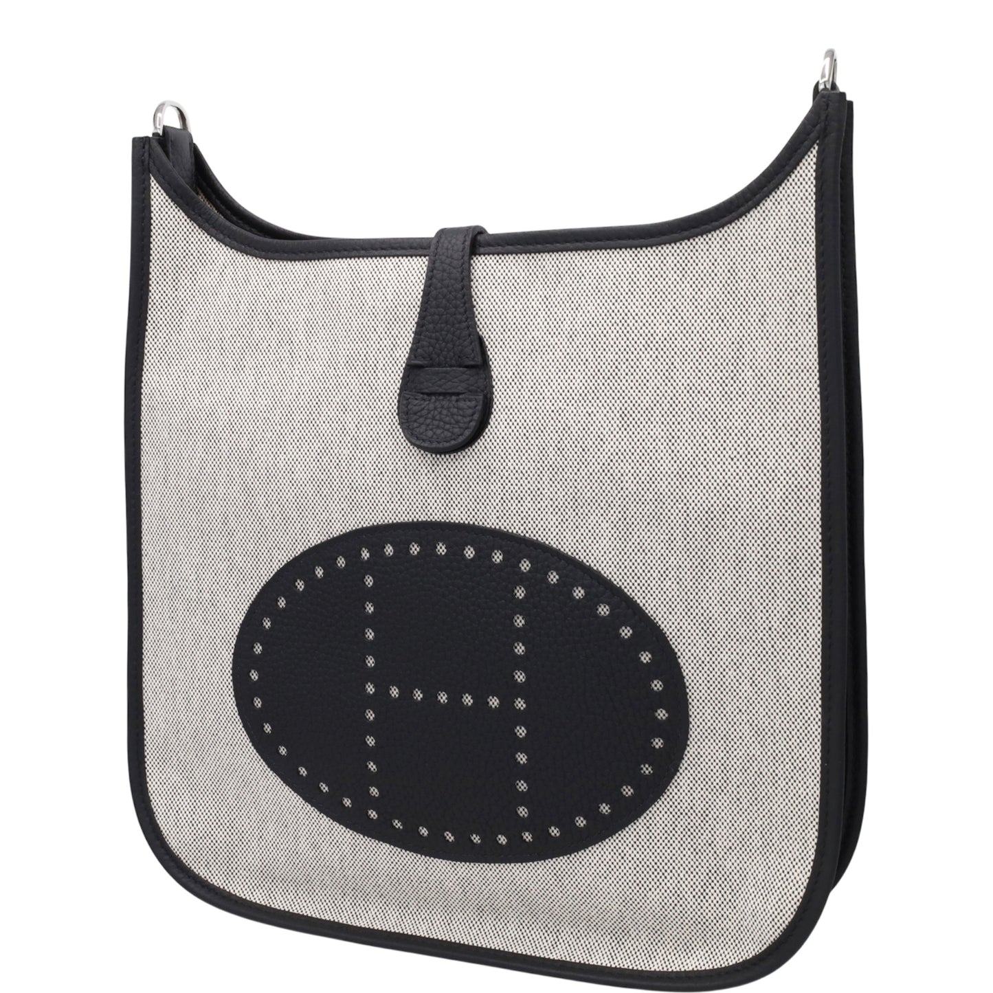 Evelyn 3PM Taurillon Clemence Toile Ash Black J SS KStamp
