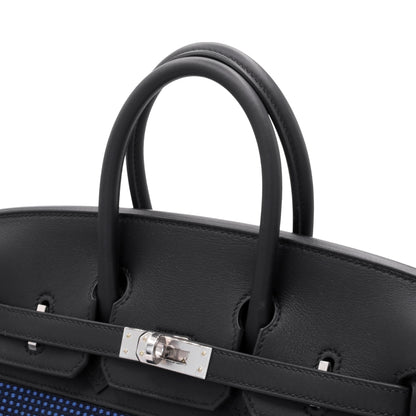 バーキン25　トワルキャドリーユ　ヴォースイフト　ブラック　ブルーエジェ　SS　W刻印