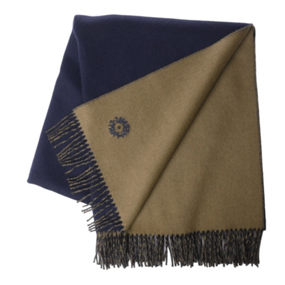 ストール　カシミア　ネイビー　グリーン