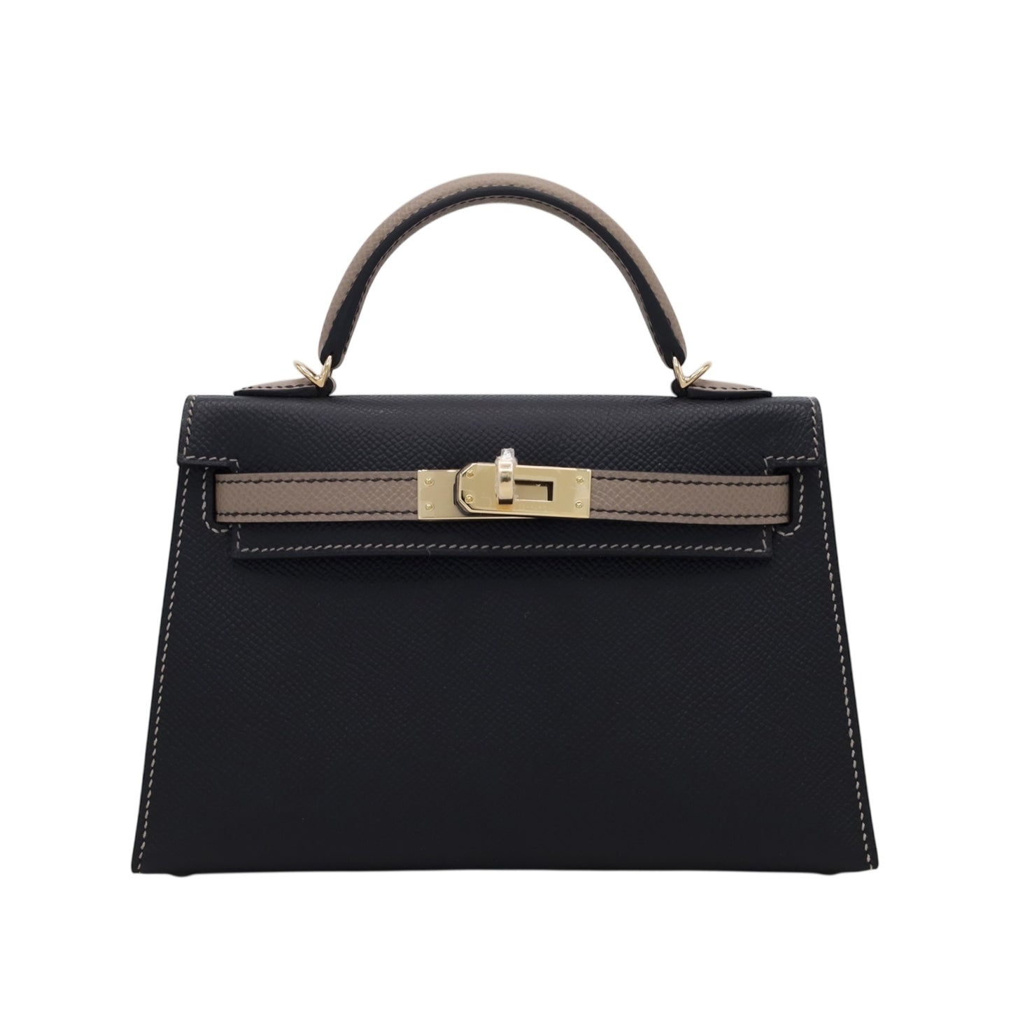 迷你凯莉包 2 个人订单 Vaux Epson 黑色 Griasphalt 香槟金色五金件 W 雕刻